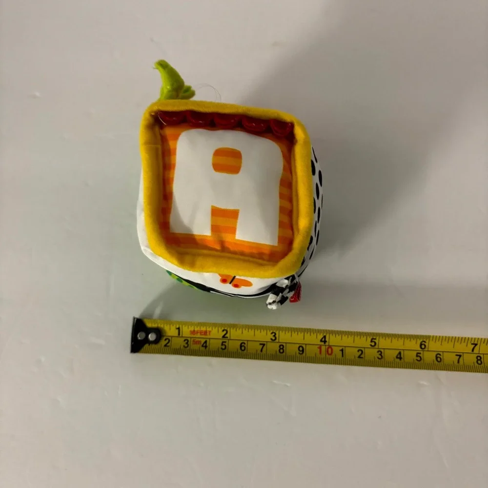 Infantino Soft Activity Block Baby Sensory Plush Toy Letter A Alligator Cube